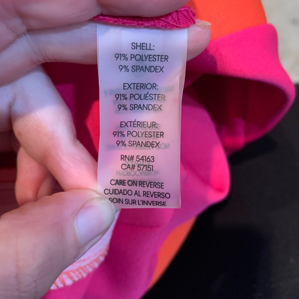 Calvin Klein Dress Pink Orange NWT $134 Color Block Pinstripe Slimming Summer - Picture 9 of 9